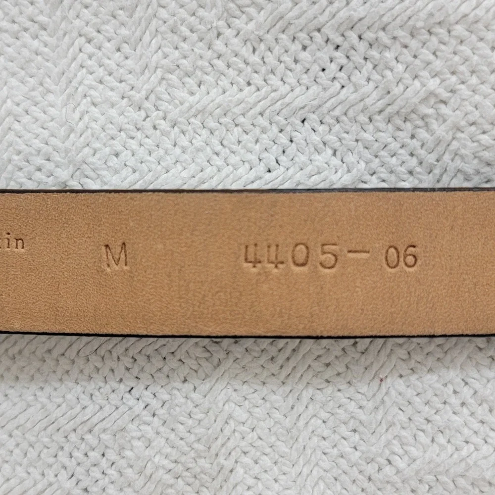 Nordstrom Genuine Italian Calfskin Leather Lined‎ Belt M Black Leather buckle